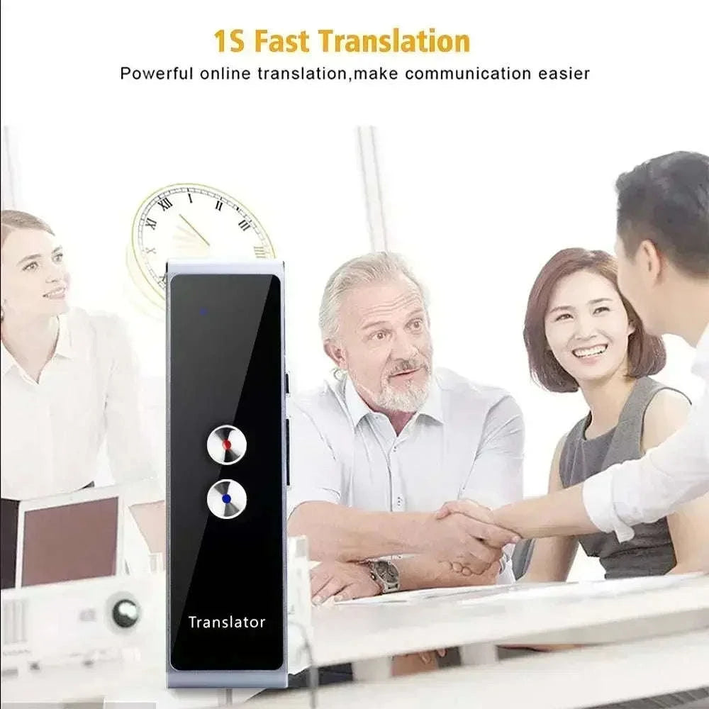 Wireless Voice Translator with 40-Language Real-Time Two-Way Translation-black