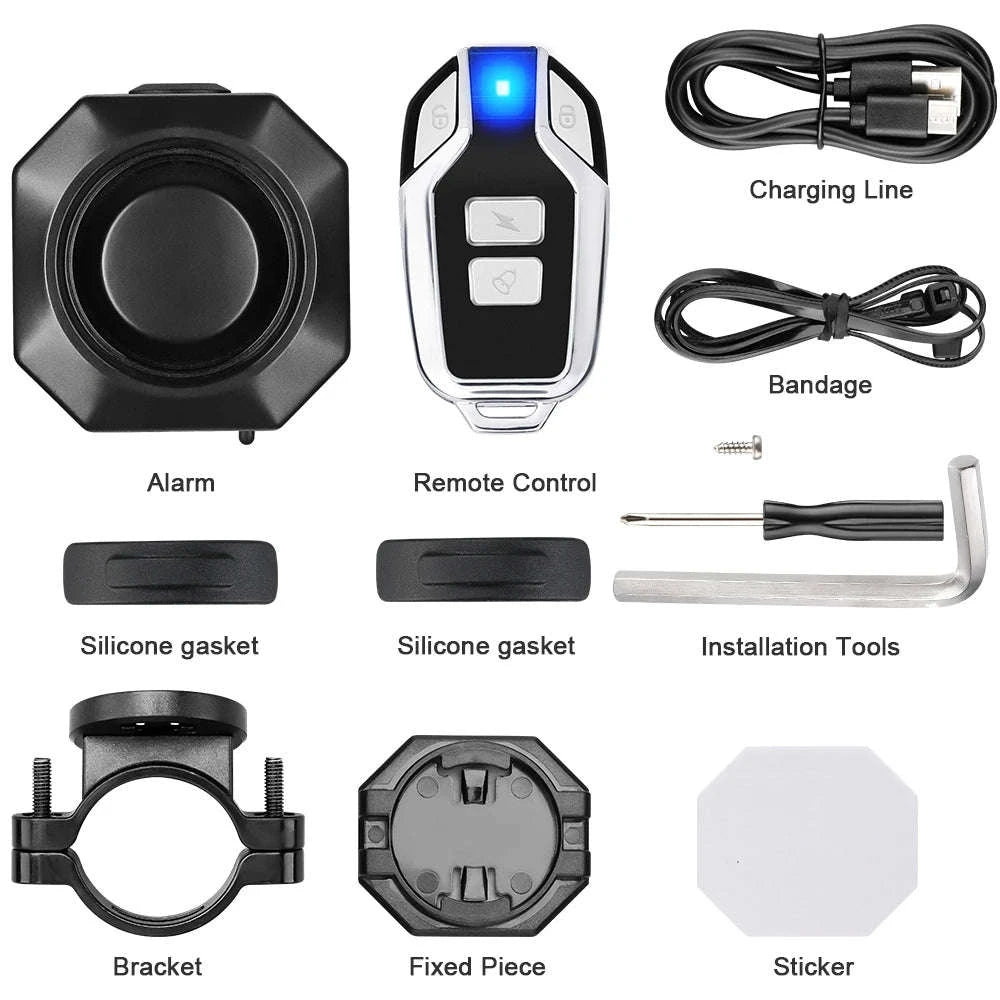 Wireless Waterproof Bicycle Alarm with Remote Control-2 Sets Alarm / spain