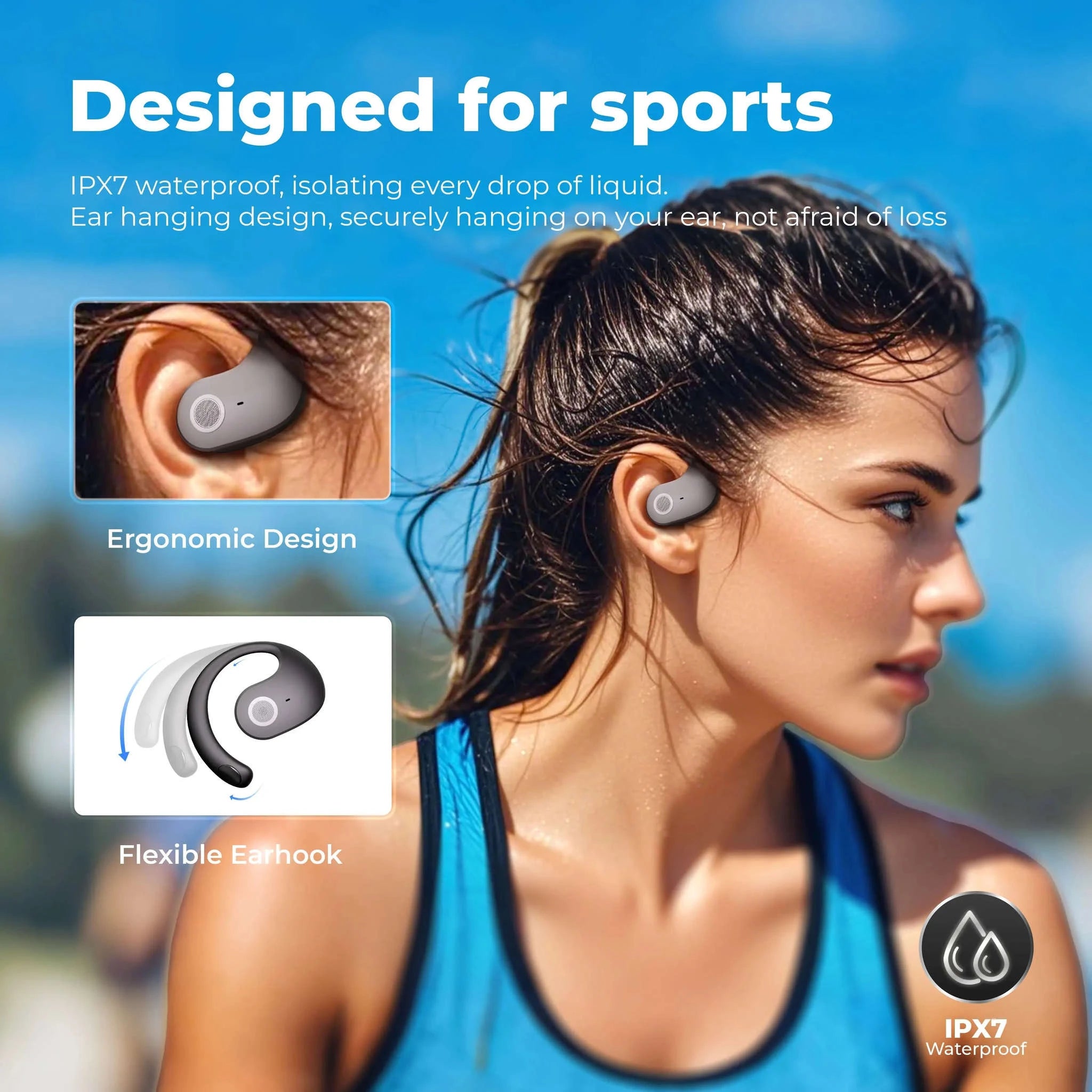 WJOY AI Real-Time Translator Earbuds-Beige-No Ai
