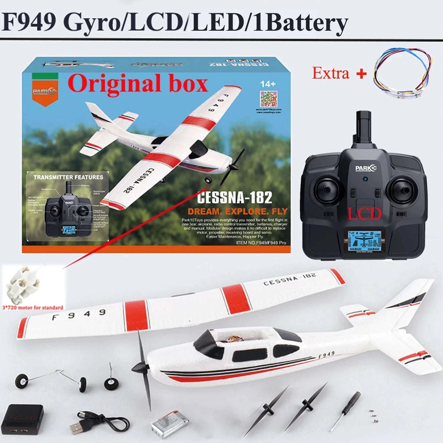WLtoys F949 Cessna 182 RC Airplane-LCD Version