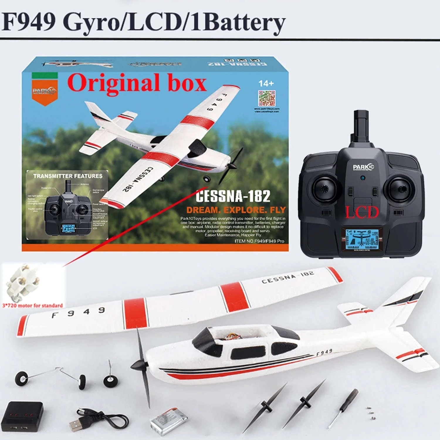 WLtoys F949 Cessna 182 RC Airplane-LCD Version