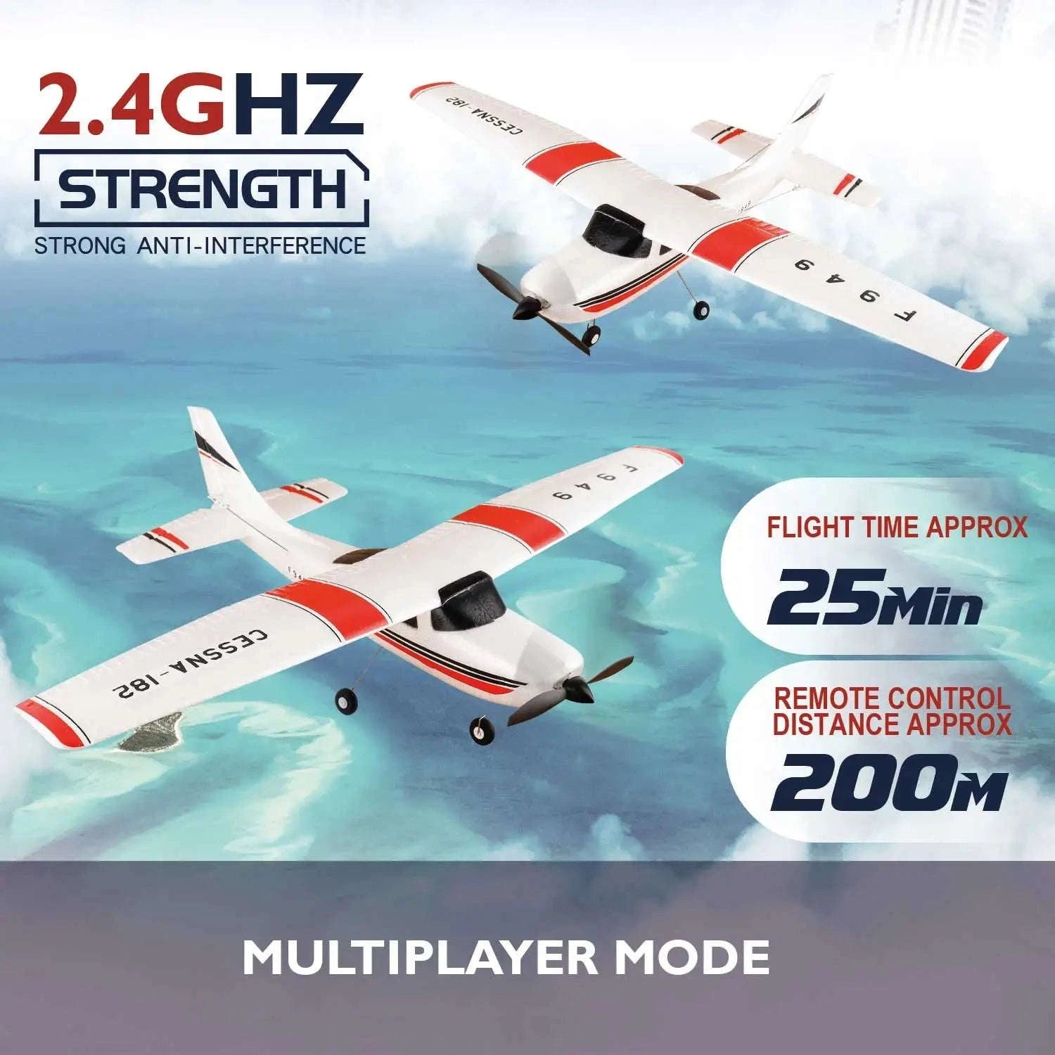 WLtoys F949 Cessna 182 RC Airplane-LCD Version