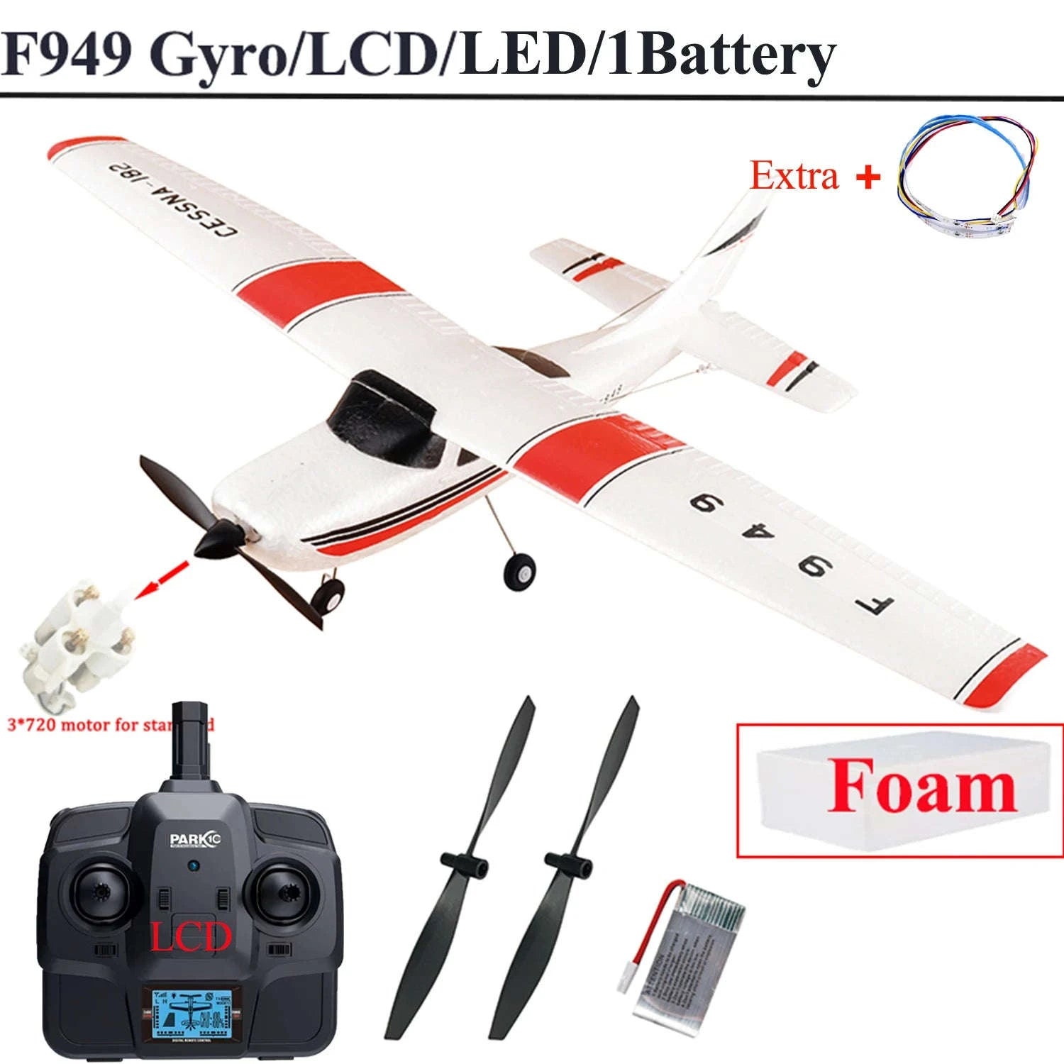 WLtoys F949 Cessna 182 RC Airplane-LCD Version