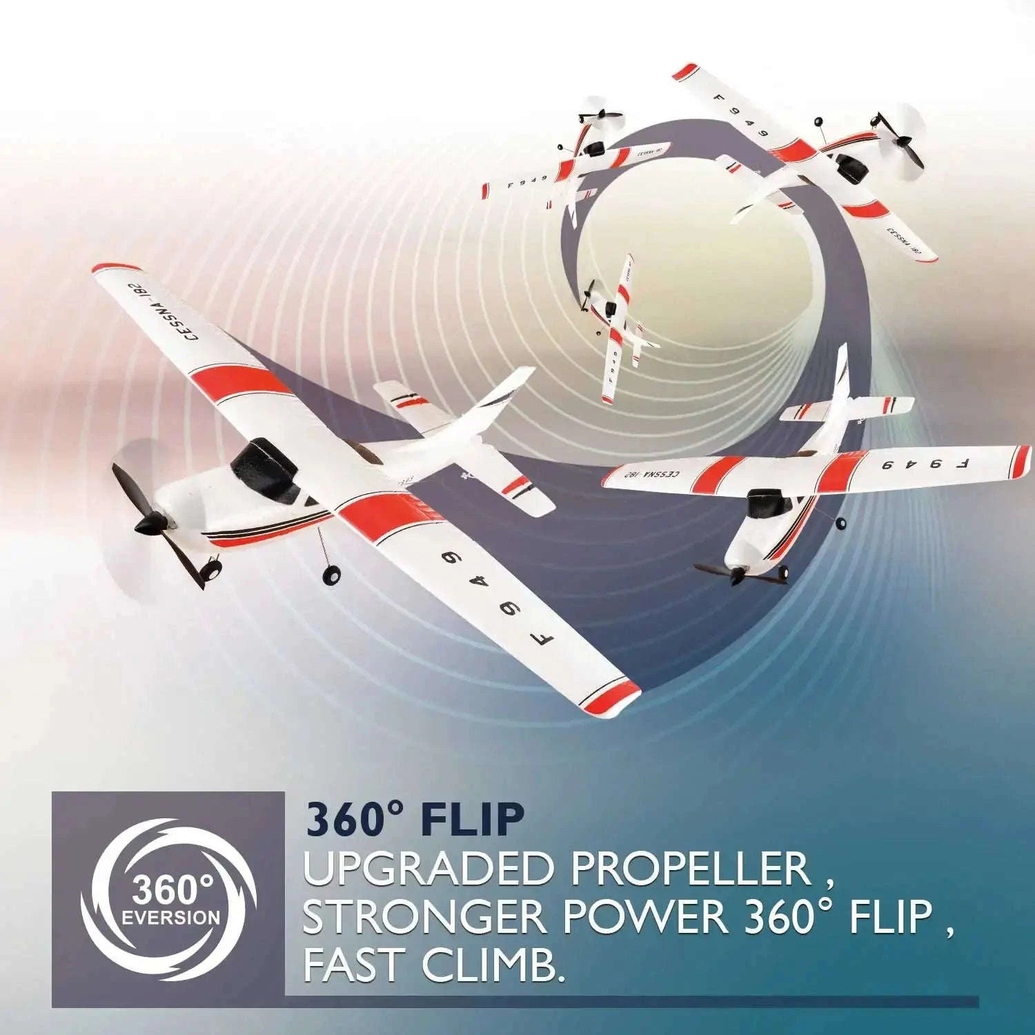 WLtoys F949 LCD RC Airplane – 3‑Channel Cessna 182 Trainer with Gyro Stabilization-LCD Version