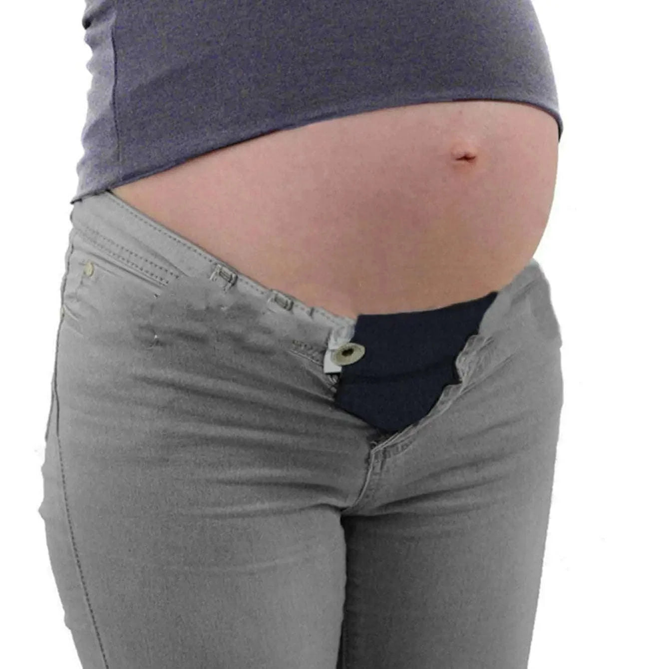 Women Adjustable Elastic Maternity Waistband Belt-black