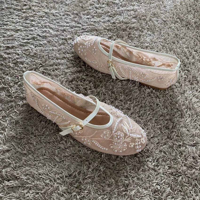 Women Ballet Flats with Buckle Strap-PDCZ-R / 41