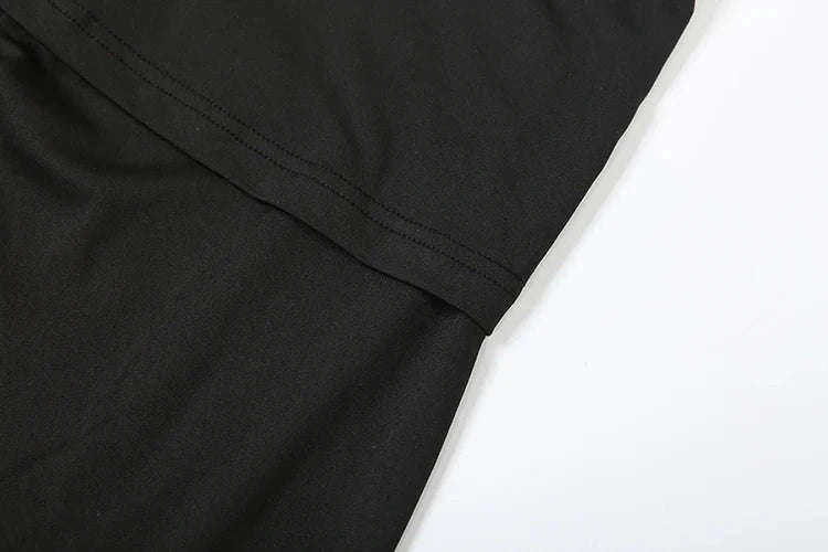 Women’s 2 Piece Crop Top and Straight Pants Set – Slim Fit Autumn Outfit-black / L