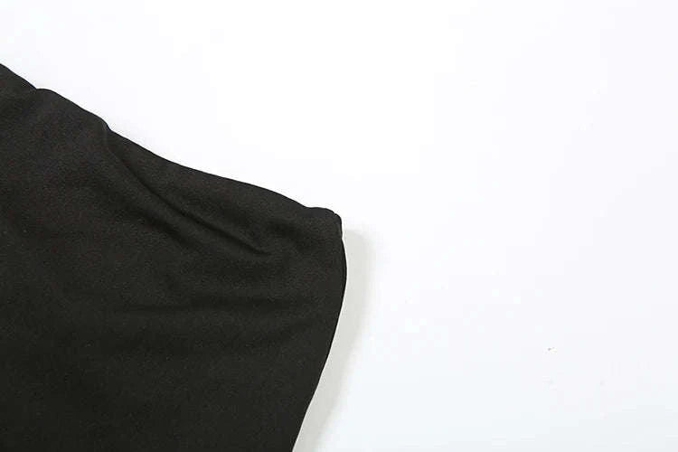 Women’s 2 Piece Crop Top and Straight Pants Set – Slim Fit Autumn Outfit-black / L