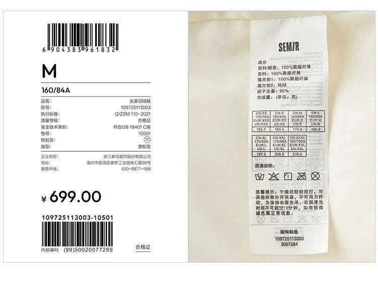 Women's 90% Down Mid-Length Winter Jacket with Hood & Stain Protection-Black / XS / China Mainland