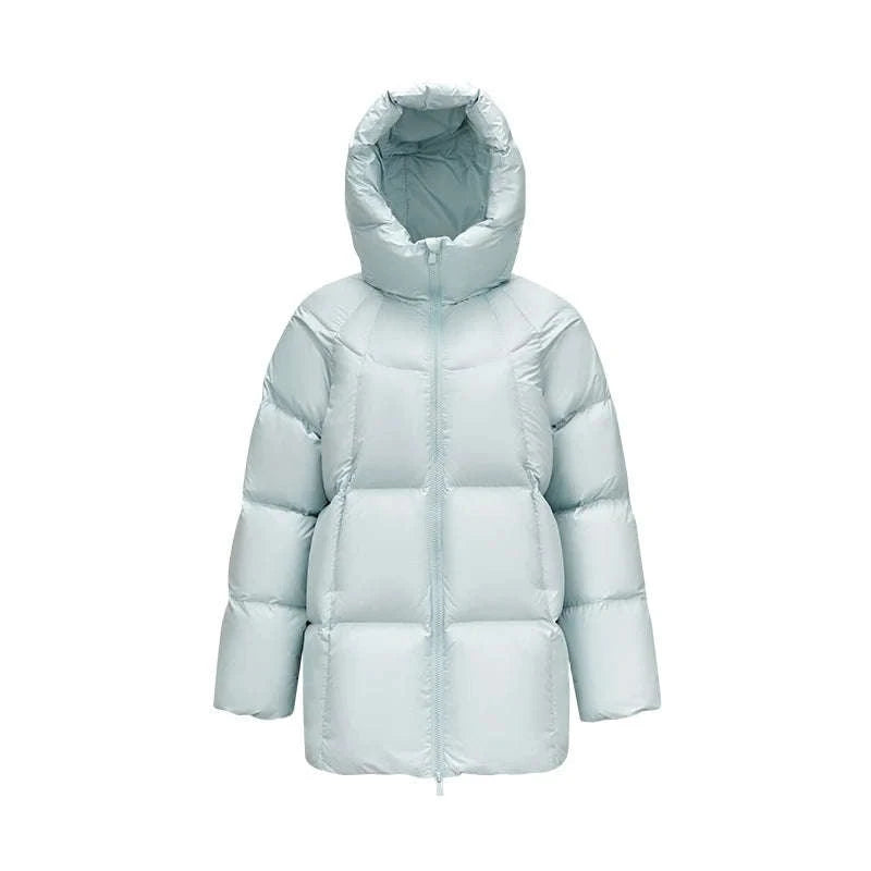 Women's 90% Down Mid-Length Winter Jacket with Hood & Stain Protection-Black / XS / China Mainland