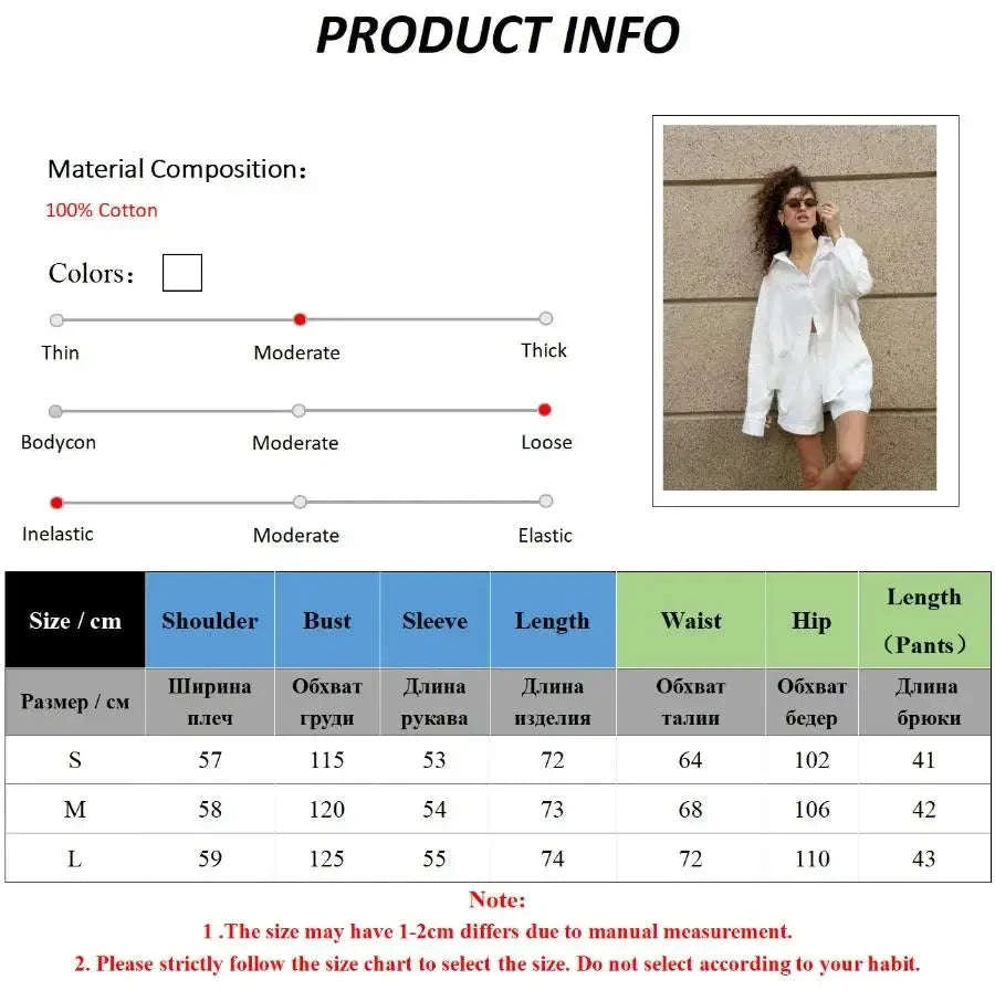 Women's Cotton Lounge Set Shirt and Shorts Casual Summer Outfit-Orange / M