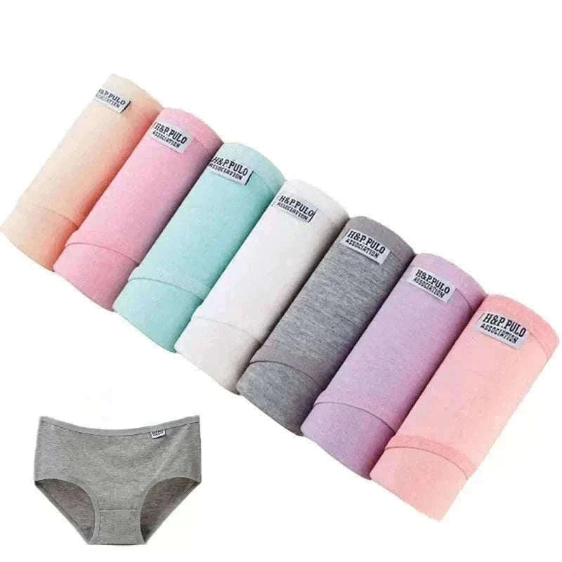 Women's Cotton Panties 7-Pack, Plus Size M–4XL Comfort Briefs-B2 W2 SKI2 Gray / 4XL / 7PCs