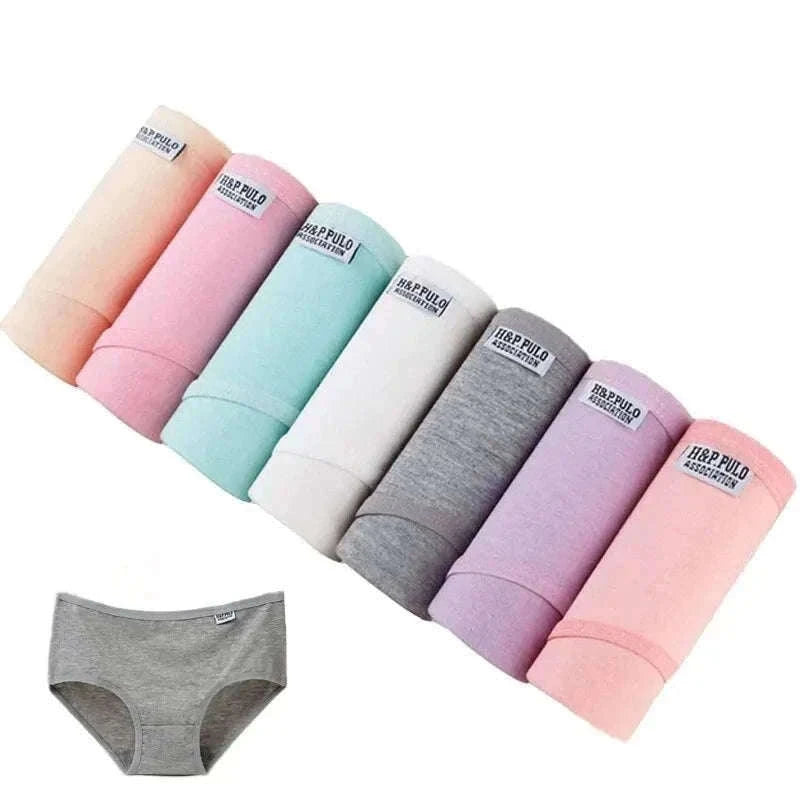 Women's Cotton Panties 7-Pack, Plus Size M–4XL Comfort Briefs-B2 W2 SKI2 Gray / 4XL / 7PCs