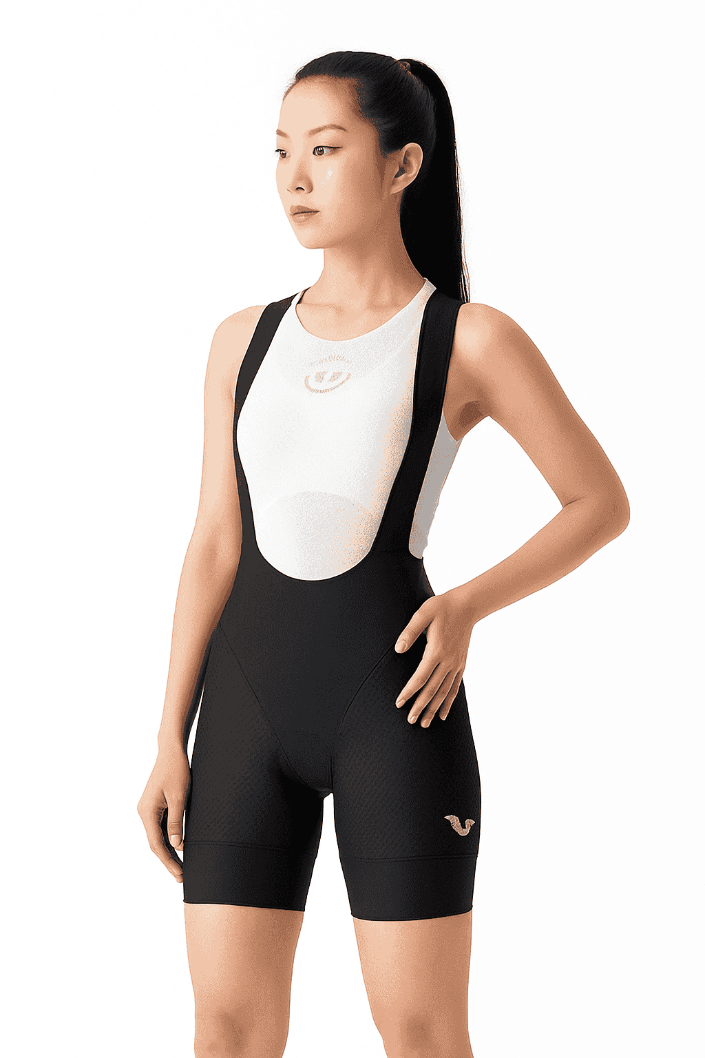 Women’s Cycling Bib Shorts with Cushion Pad Breathable Quick-Dry-YDDK005-BK / Asia 2XL (EU XL)