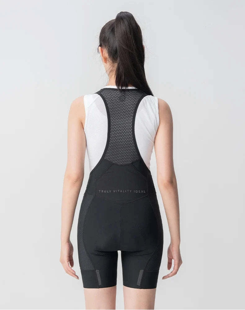Women’s Cycling Bib Shorts with Cushion Pad Breathable Quick-Dry-YDDK005-BK / Asia 2XL (EU XL)