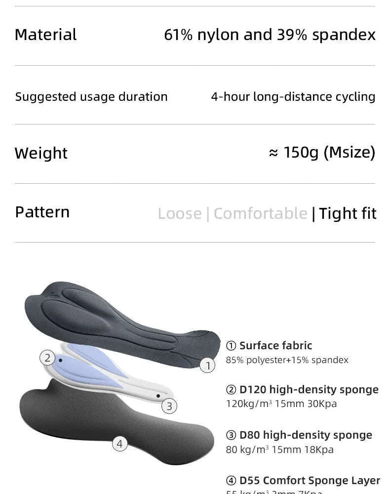 Women’s Cycling Bib Shorts with Cushion Pad Breathable Quick-Dry-YDDK005-BK / Asia 2XL (EU XL)
