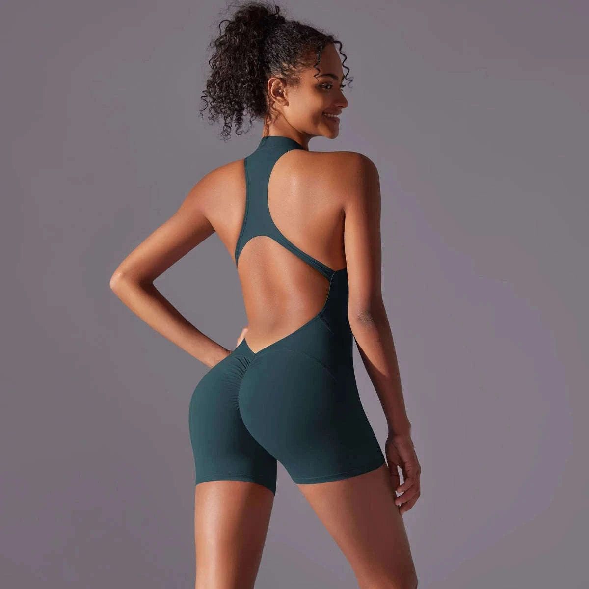 Women’s Fitness Bodysuit for Yoga, Gym and Quick-Dry Comfort-Cocoa / XL