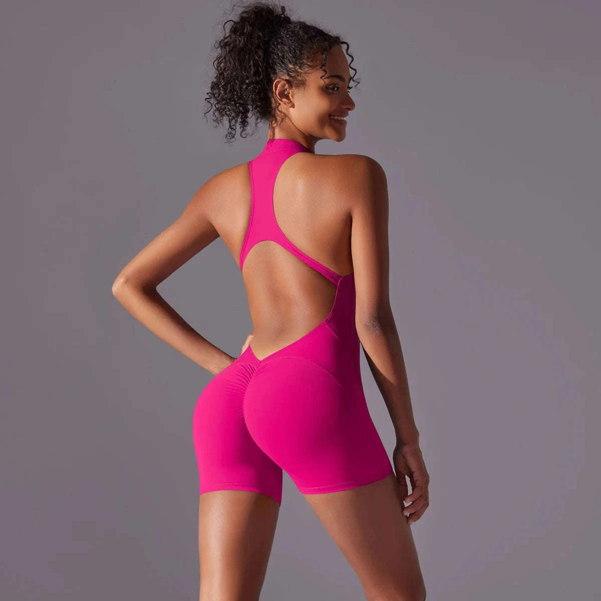 Women’s Fitness Bodysuit for Yoga, Gym and Quick-Dry Comfort-Cocoa / XL