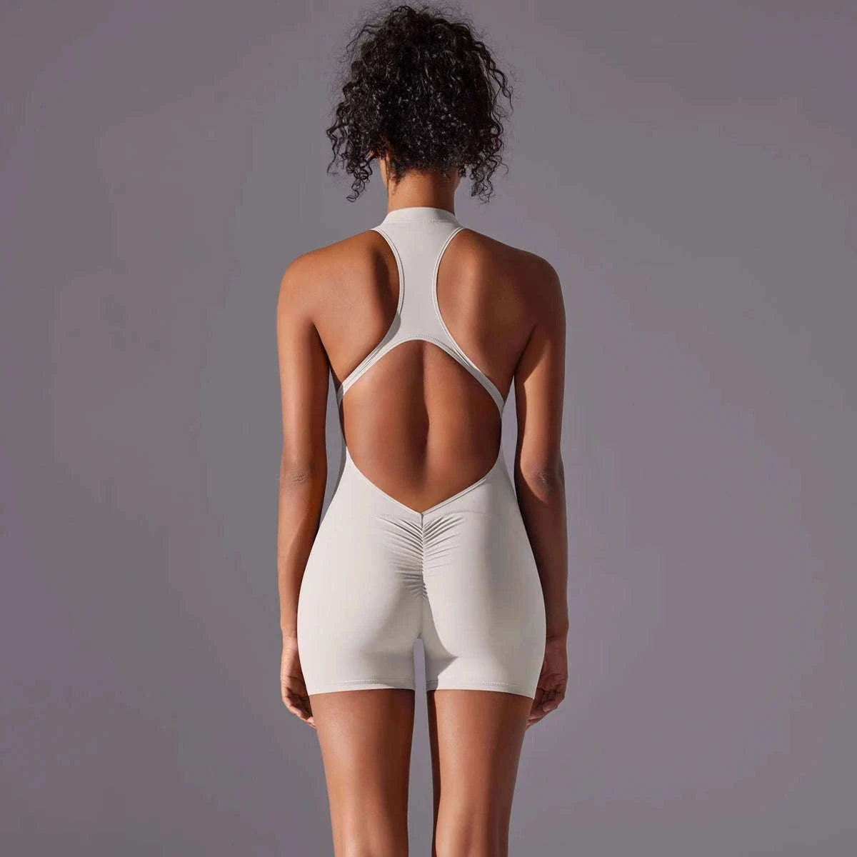 Women’s Fitness Bodysuit for Yoga, Gym and Quick-Dry Comfort-Cocoa / XL