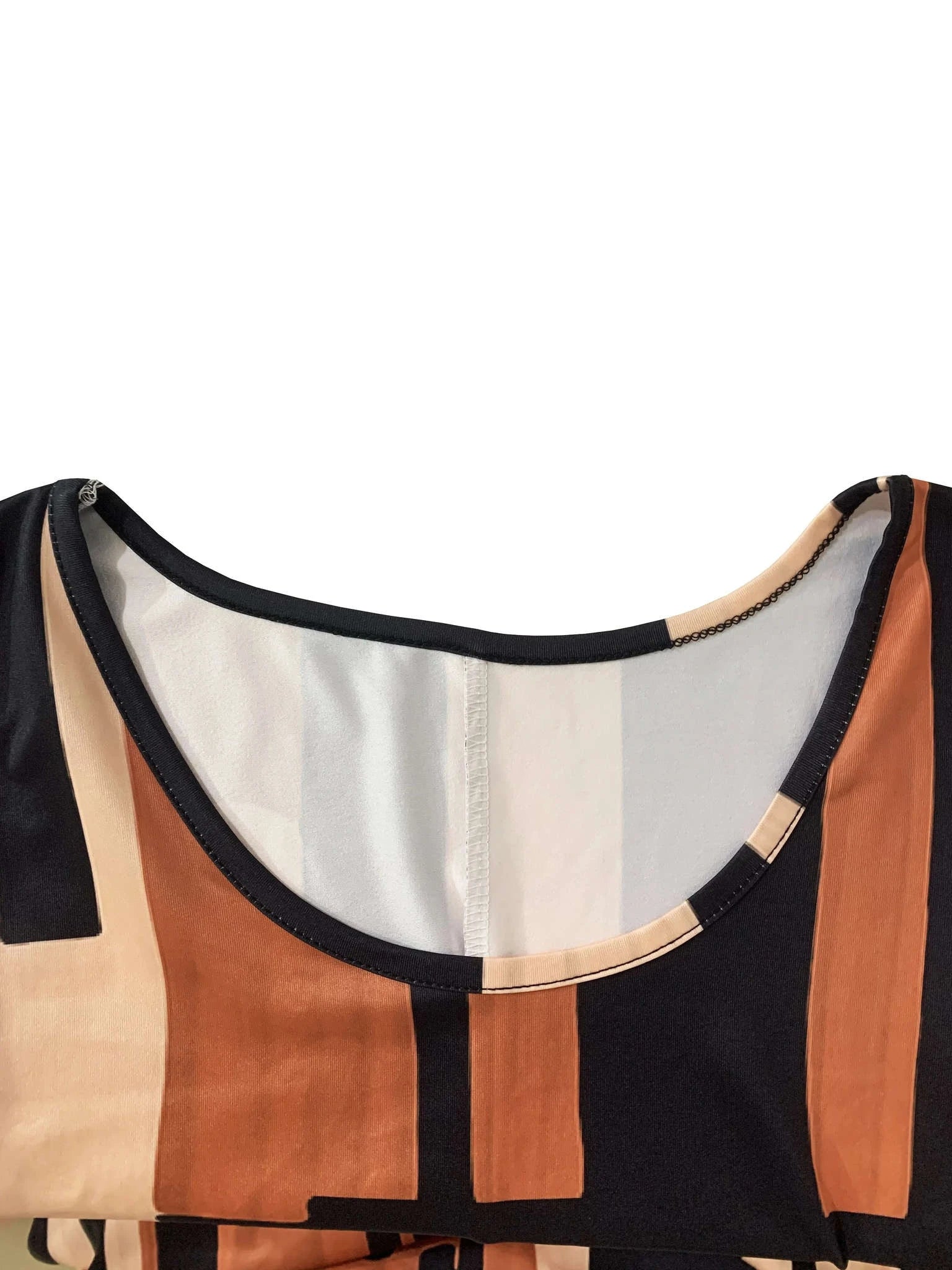 Women’s Geometric Pattern Sleeveless Dress – Bohemian Midi-Chocolate / XL / CHINA