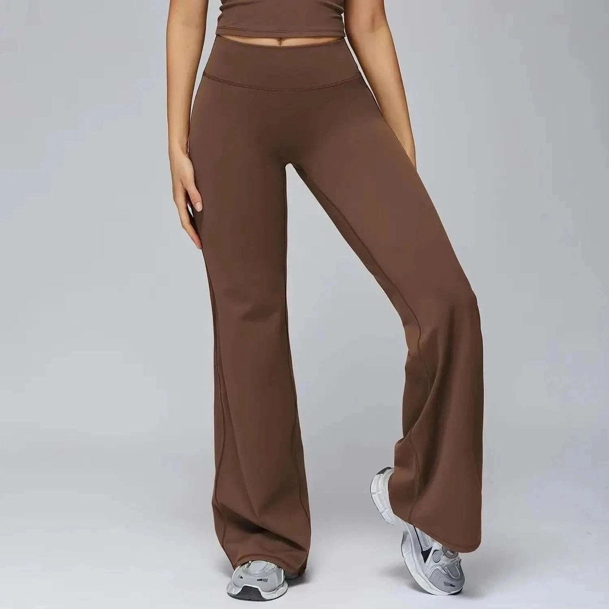 Women’s High Waist Flare Yoga Leggings for Comfort and Style-Lava Red / L / CHINA