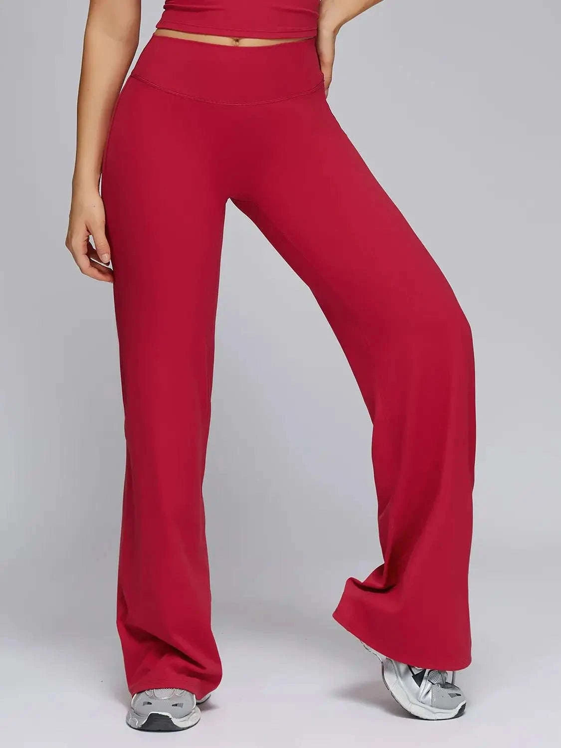 Women’s High Waist Flare Yoga Leggings-Lava Red / L / CHINA