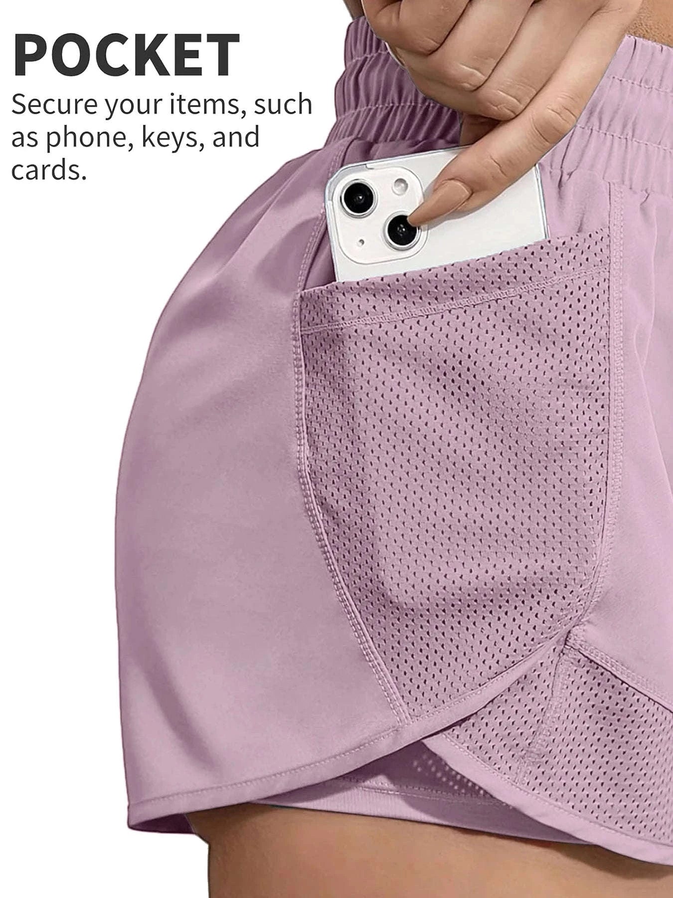 Women’s High-Waist Yoga Shorts-rose red / L