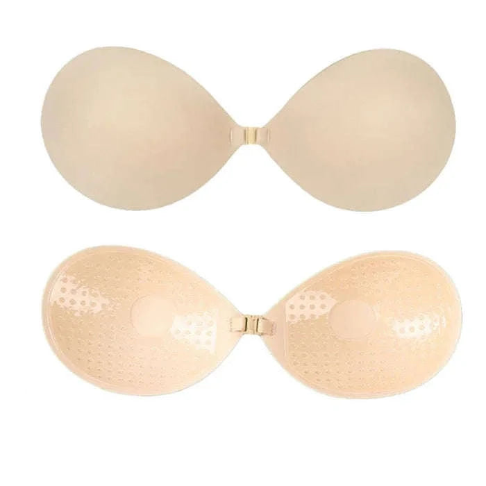 Women's Invisible Strapless Adhesive Push Up Bra-Style 01-Skin / D