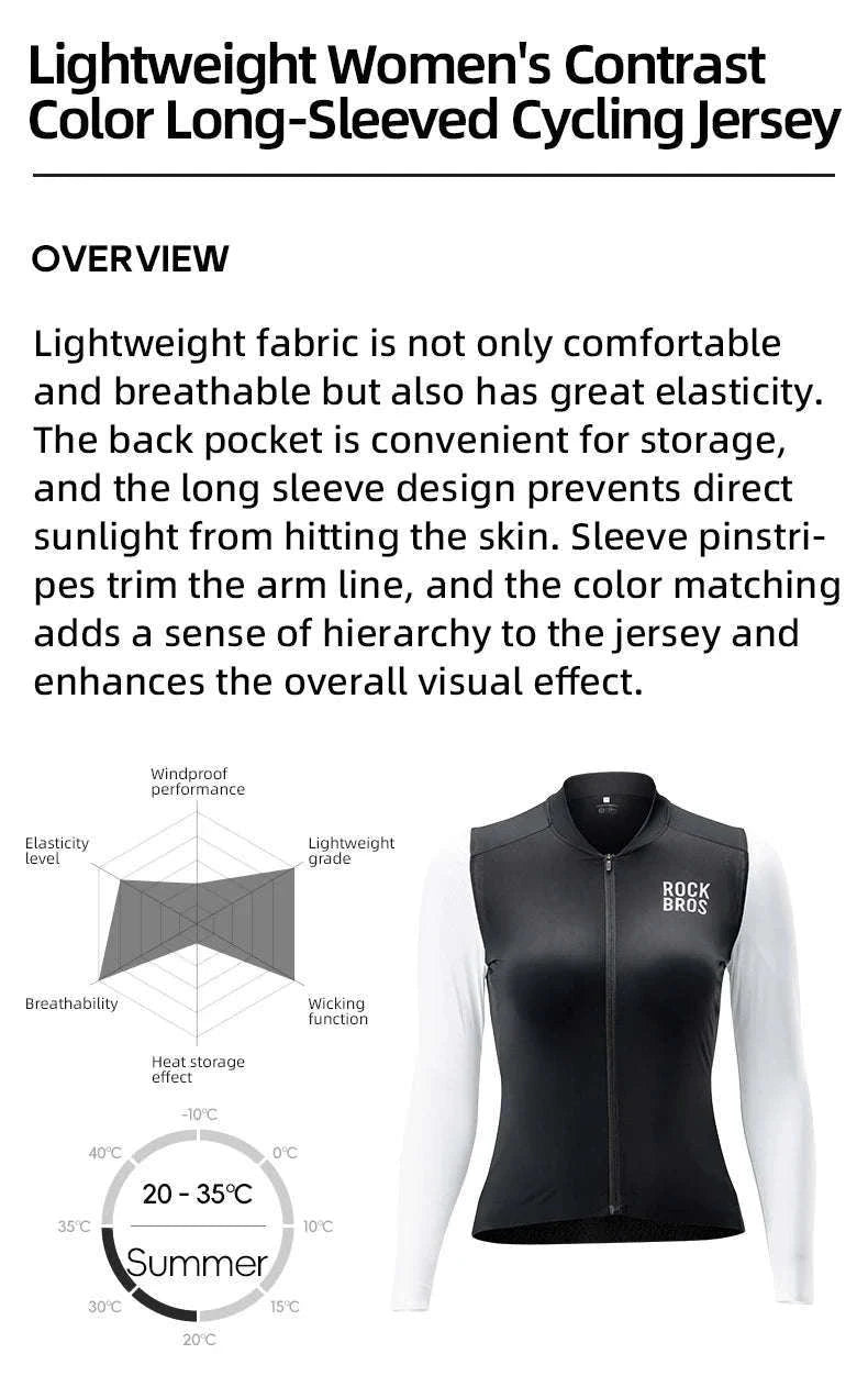 Women’s Long Sleeve Cycling Jersey Breathable Stretch Bike Shirt-YDWT001 EUR-a / S