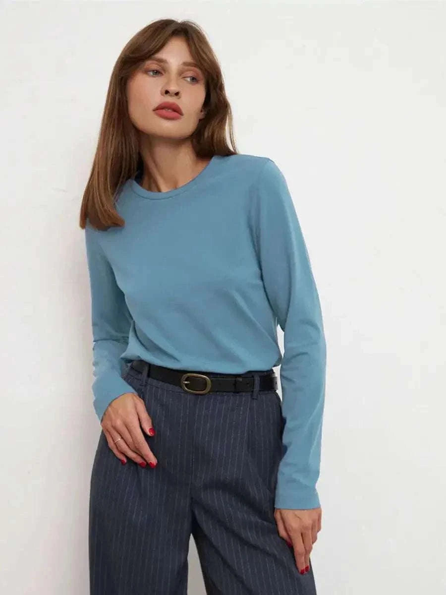 Women’s Loose Cotton Everyday T-Shirt – Soft Casual O-Neck Tee-Light Green / L