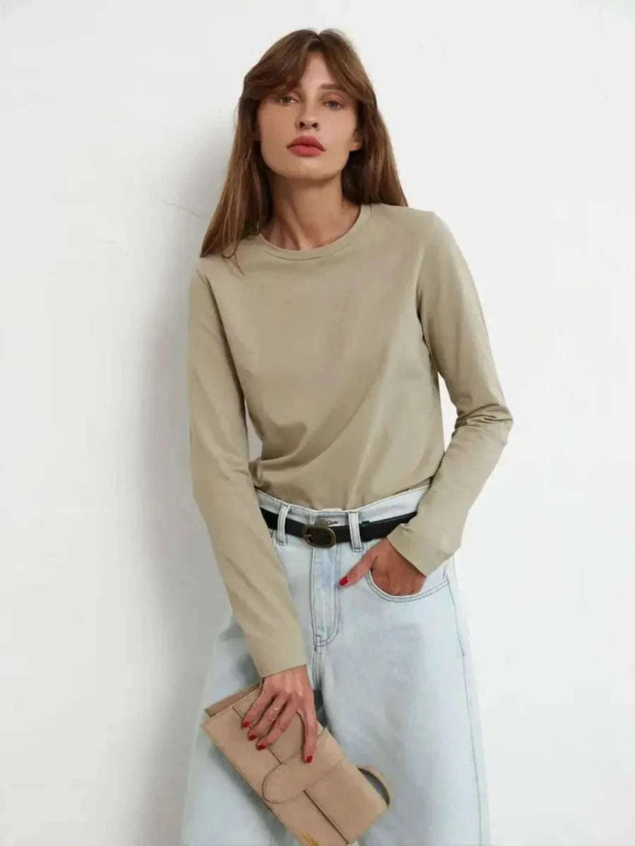 Women’s Loose Cotton Everyday T-Shirt – Soft Casual O-Neck Tee-Light Green / L