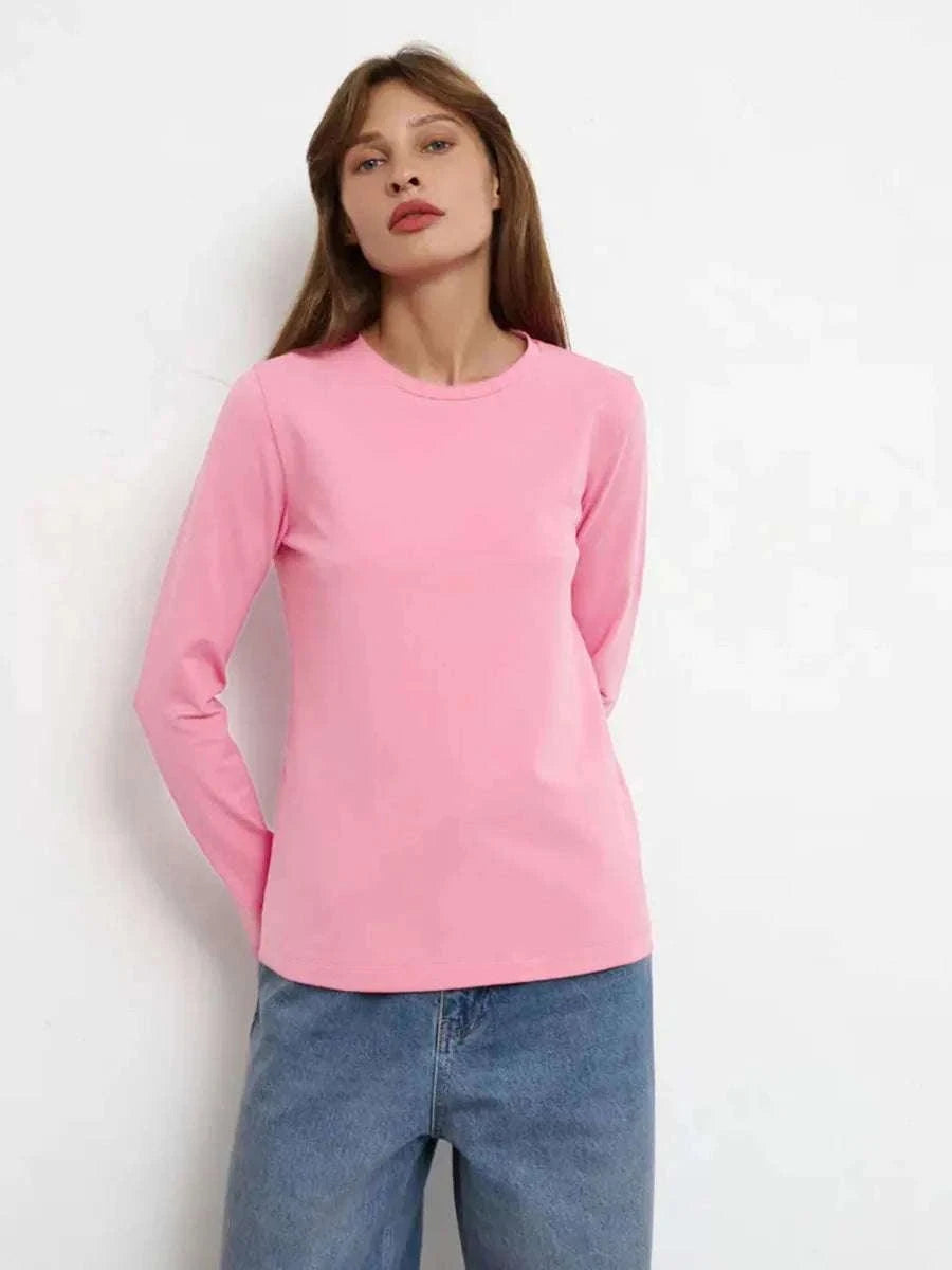 Women’s Loose Cotton Everyday T-Shirt – Soft Casual O-Neck Tee-Light Green / L