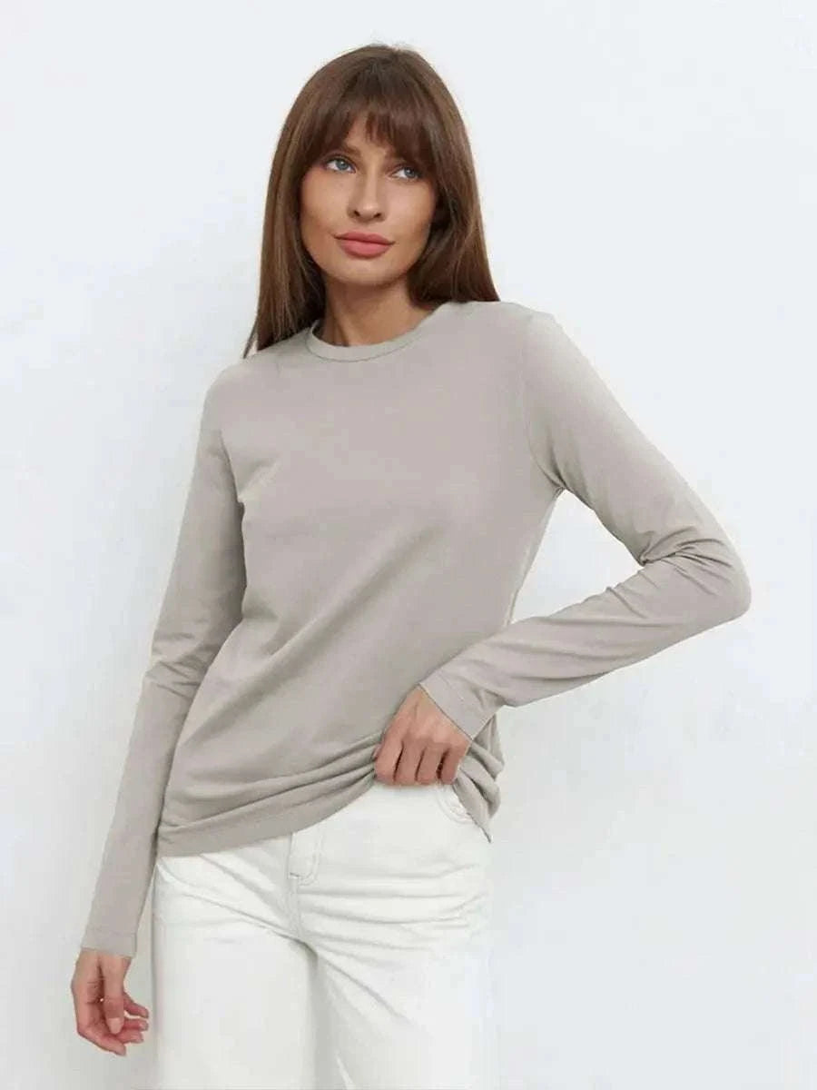 Women’s Loose Cotton Everyday T-Shirt – Soft Casual O-Neck Tee-Light Green / L