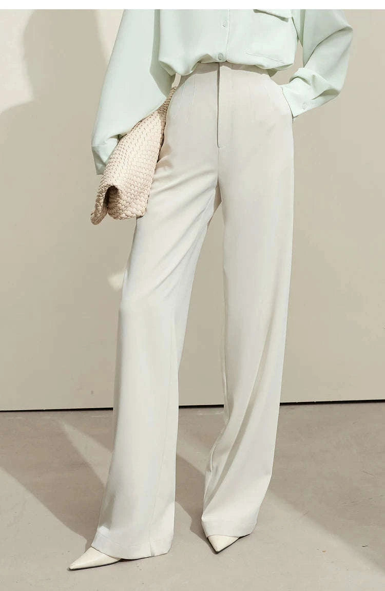 Women’s Loose V-Neck Blazer and Wide Leg Pants Suit Set-Black pants / XL