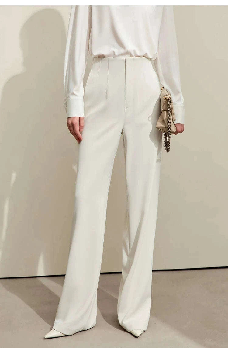 Women’s Loose V-Neck Blazer and Wide Leg Pants Suit Set-Black pants / XL