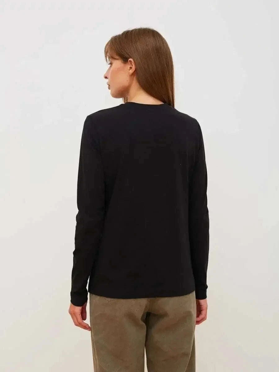 Women's Oversized Cotton Long Sleeve T-Shirt Loose Fit Casual Top-Light Grey / S