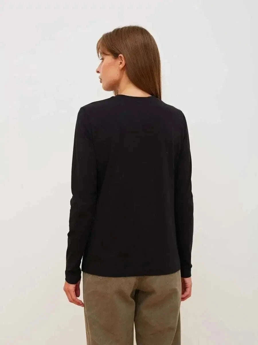 Women's Oversized Cotton Long Sleeve T-Shirt Loose Fit Casual Top-Light Grey / S