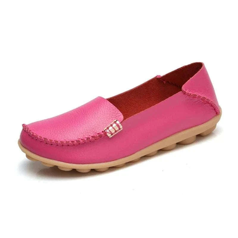 Women’s Retro Moccasin Slip-On Flats for Everyday Comfort-Beige / 36