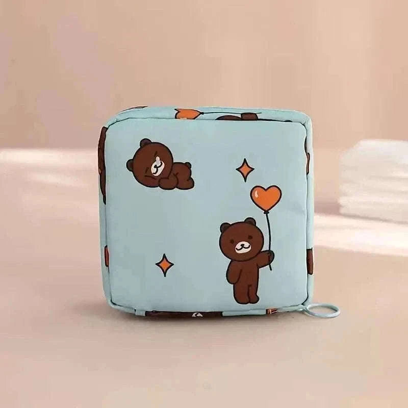Women’s Sanitary Napkin & Tampon Organizer Pouch-Bear