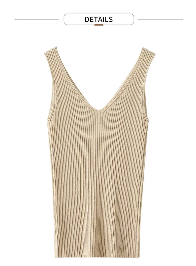 Women’s Slim Fit V-Neck Camisole Top for Office and Summer Wear-green / M