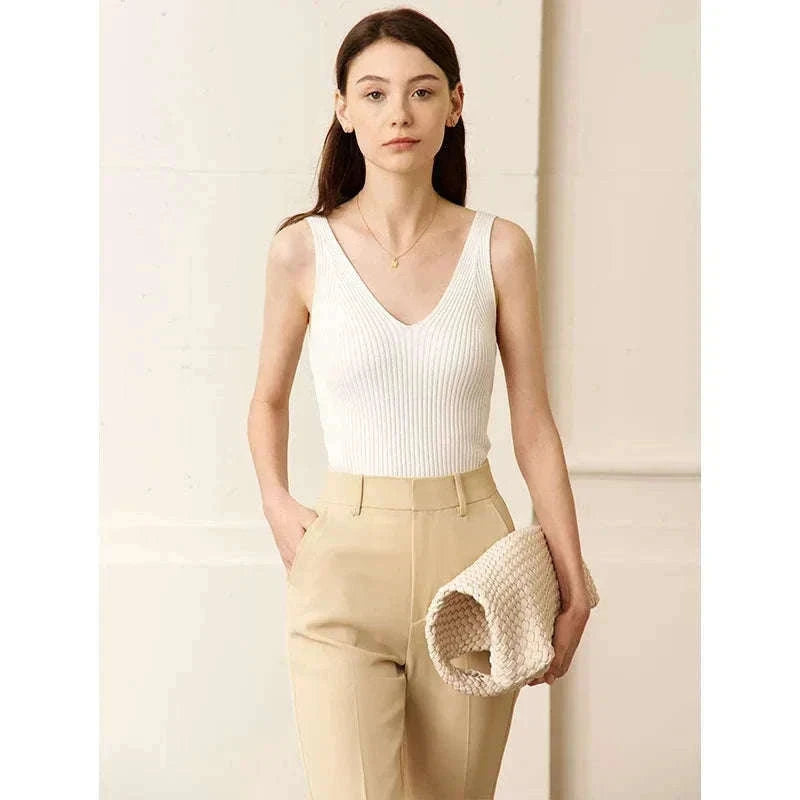 Women’s Slim Fit V-Neck Camisole Top for Office and Summer Wear-green / M