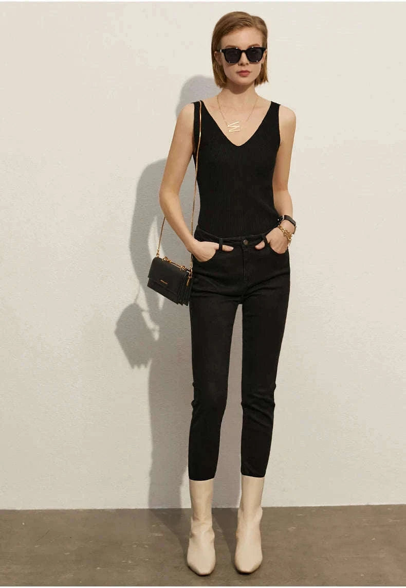 Women’s Slim Fit V-Neck Camisole Top for Office and Summer Wear-green / M