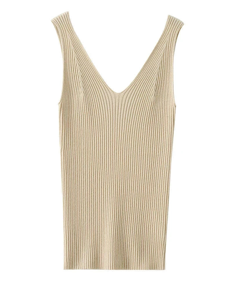 Women’s Slim Fit V-Neck Camisole Top for Office and Summer Wear-green / M