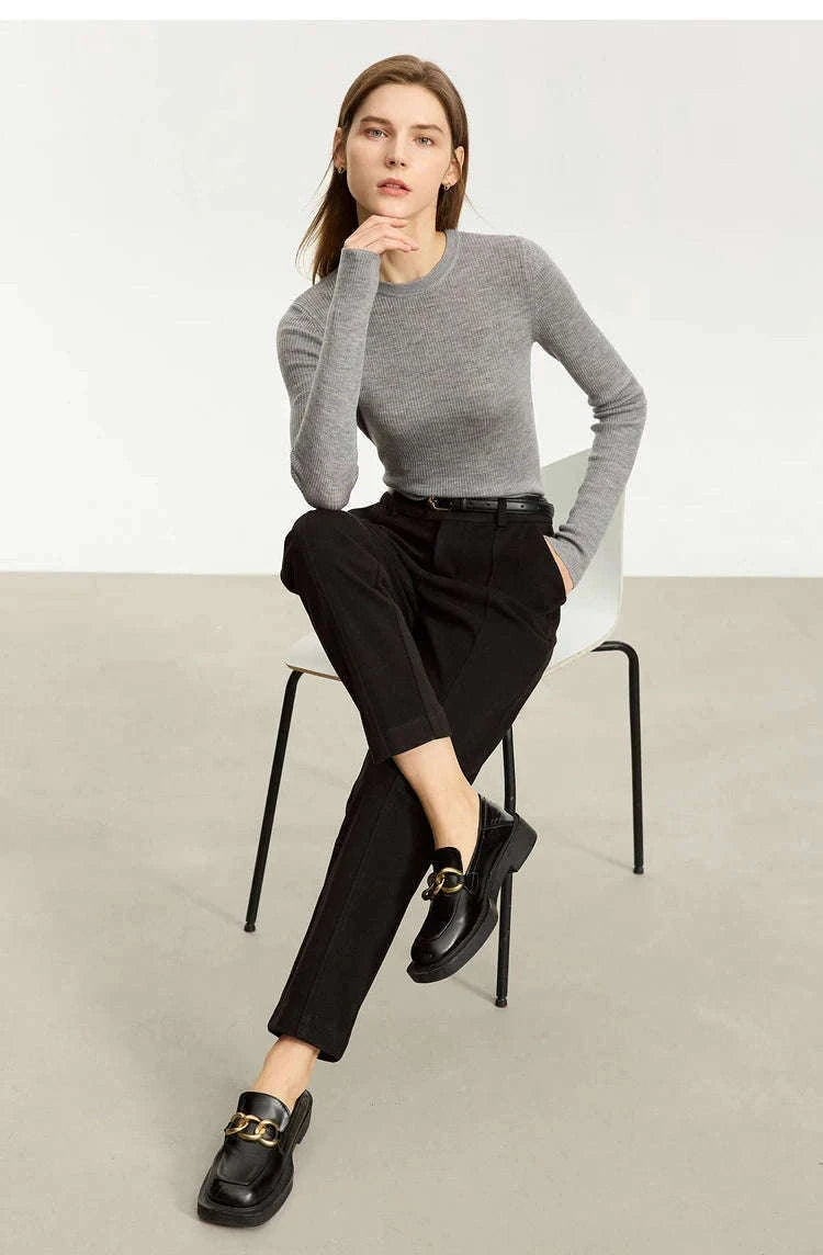Women’s Slim Fit Wool Turtleneck Sweater – Soft Stretch Winter Pullover-coffee12323075 / M