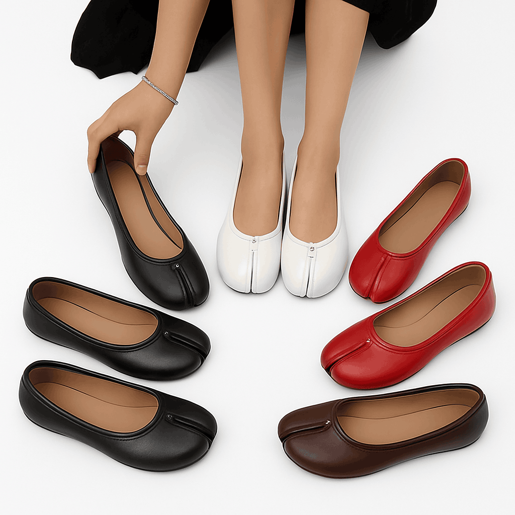 Women's Split-Toe Tabi Ballet Flats-Apricot / 42