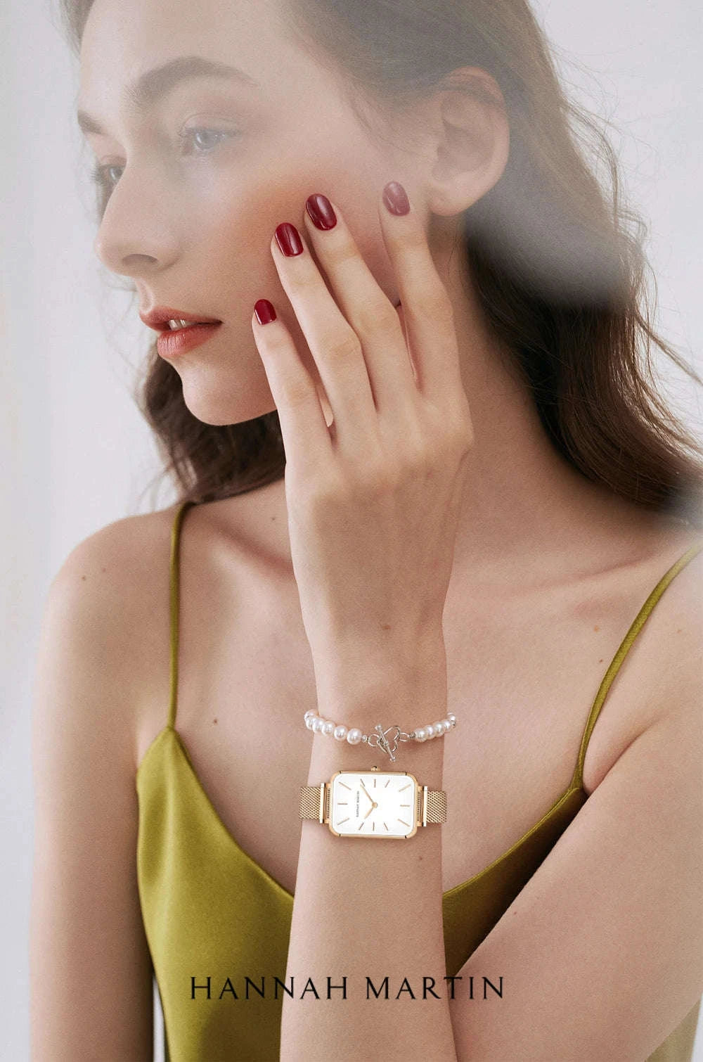 Women's Square Mesh Strap Watch in Rose Gold-1241H-WFF-TZ / United States