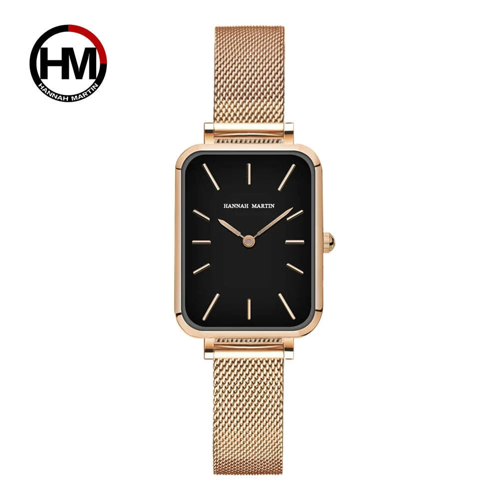 Women's Square Mesh Strap Watch in Rose Gold-1241H-WFF-TZ / United States