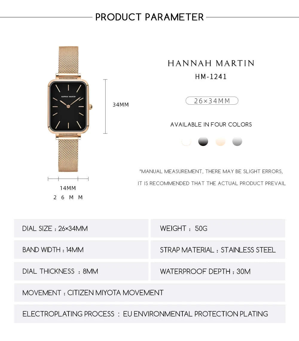 Women's Square Mesh Strap Watch in Rose Gold-1241H-WFF-TZ / United States