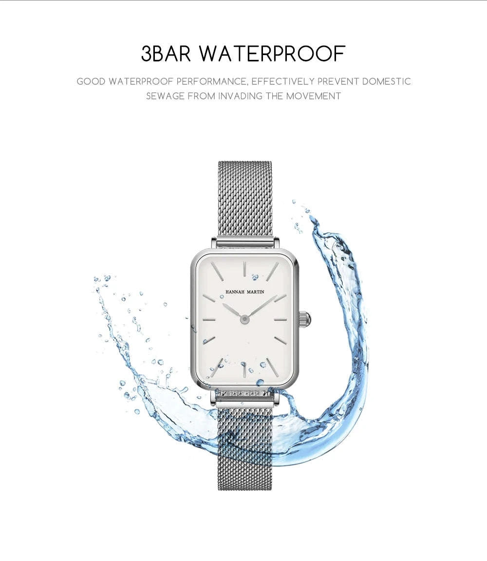 Women's Square Mesh Strap Watch in Rose Gold-1241H-WFF-TZ / United States