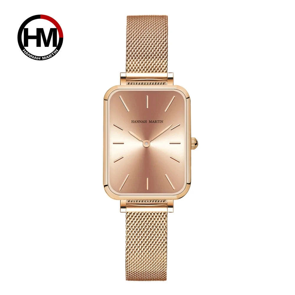 Women's Square Mesh Strap Watch in Rose Gold-1241H-WFF-TZ / United States